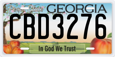 GA license plate CBD3276