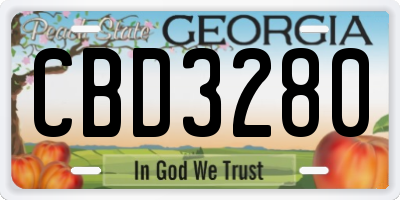 GA license plate CBD3280