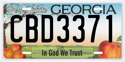 GA license plate CBD3371