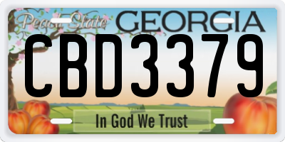 GA license plate CBD3379