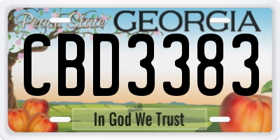 GA license plate CBD3383