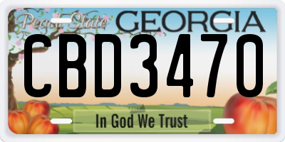 GA license plate CBD3470