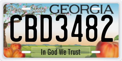 GA license plate CBD3482