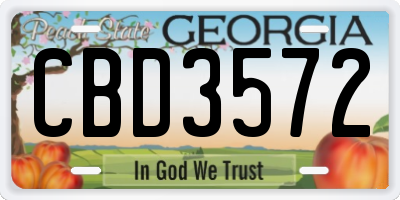 GA license plate CBD3572