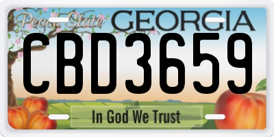 GA license plate CBD3659