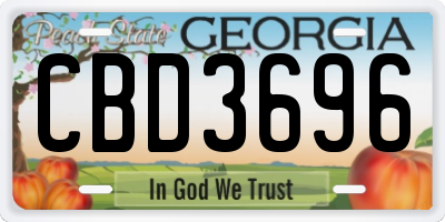 GA license plate CBD3696