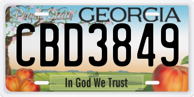 GA license plate CBD3849