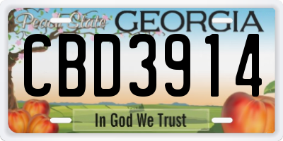 GA license plate CBD3914