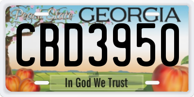 GA license plate CBD3950