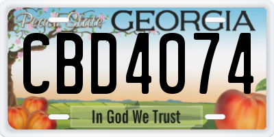 GA license plate CBD4074