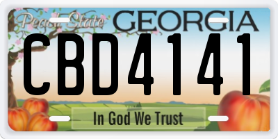 GA license plate CBD4141