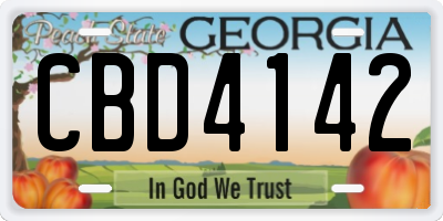 GA license plate CBD4142
