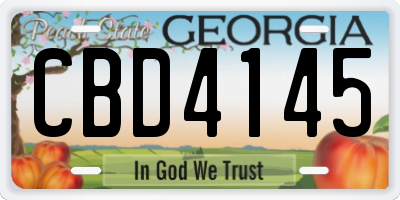 GA license plate CBD4145