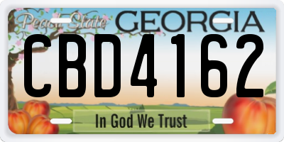 GA license plate CBD4162