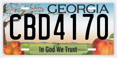 GA license plate CBD4170