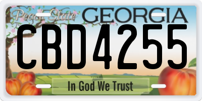 GA license plate CBD4255