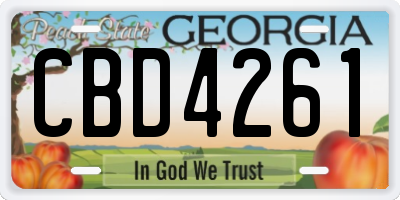 GA license plate CBD4261