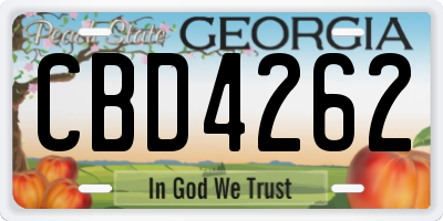 GA license plate CBD4262