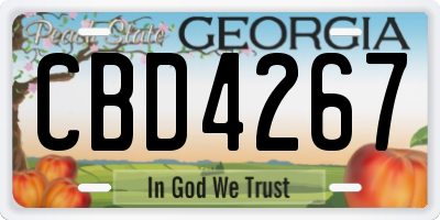 GA license plate CBD4267