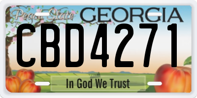 GA license plate CBD4271