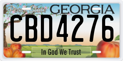 GA license plate CBD4276