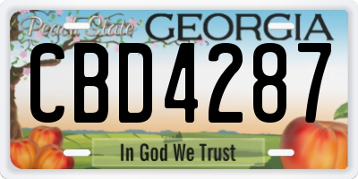 GA license plate CBD4287