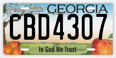 GA license plate CBD4307