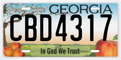 GA license plate CBD4317
