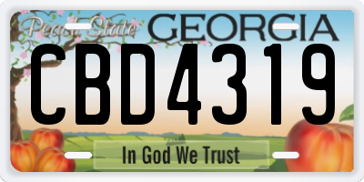 GA license plate CBD4319