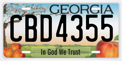 GA license plate CBD4355