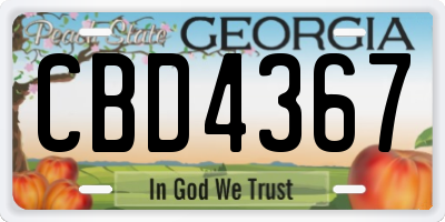 GA license plate CBD4367