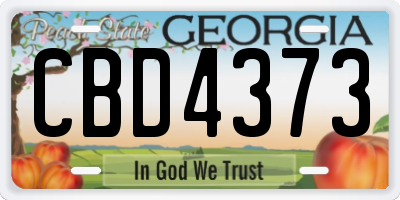 GA license plate CBD4373