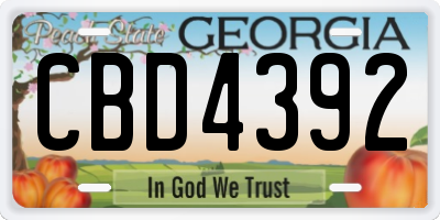 GA license plate CBD4392