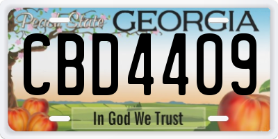 GA license plate CBD4409