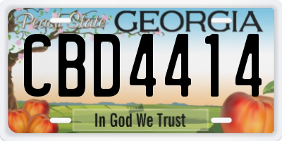 GA license plate CBD4414