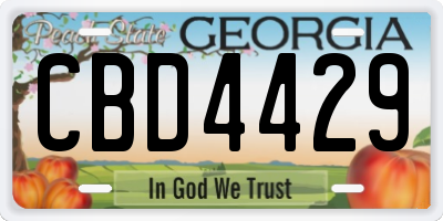 GA license plate CBD4429