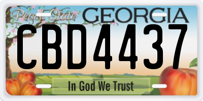 GA license plate CBD4437