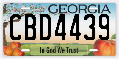 GA license plate CBD4439
