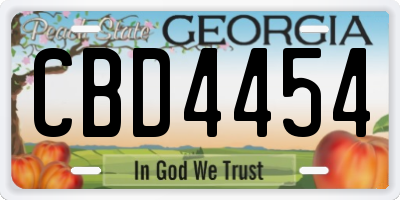 GA license plate CBD4454