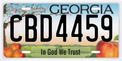 GA license plate CBD4459