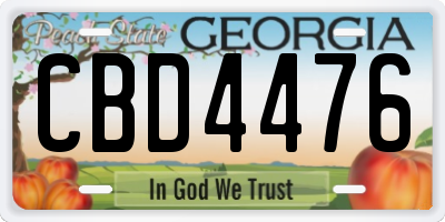 GA license plate CBD4476