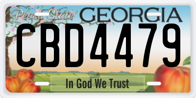 GA license plate CBD4479