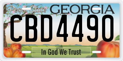 GA license plate CBD4490