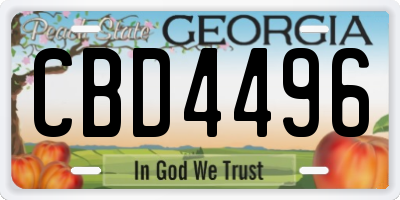 GA license plate CBD4496