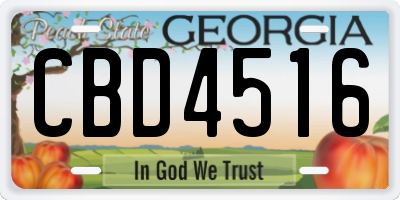 GA license plate CBD4516
