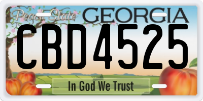 GA license plate CBD4525