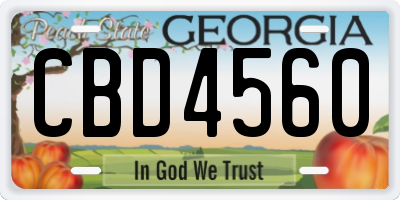 GA license plate CBD4560