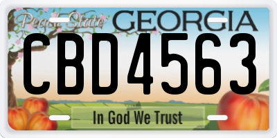 GA license plate CBD4563