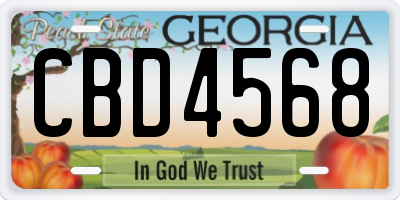 GA license plate CBD4568