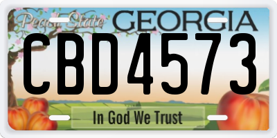 GA license plate CBD4573